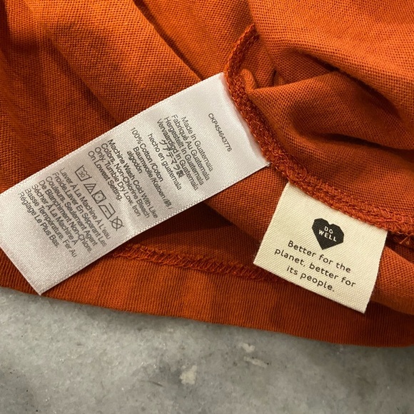 NWOT Madewell Size XXS Burnt Orange Short Sleeve Crew Split Hem Pocket Tee Shirt - Picture 6 of 11